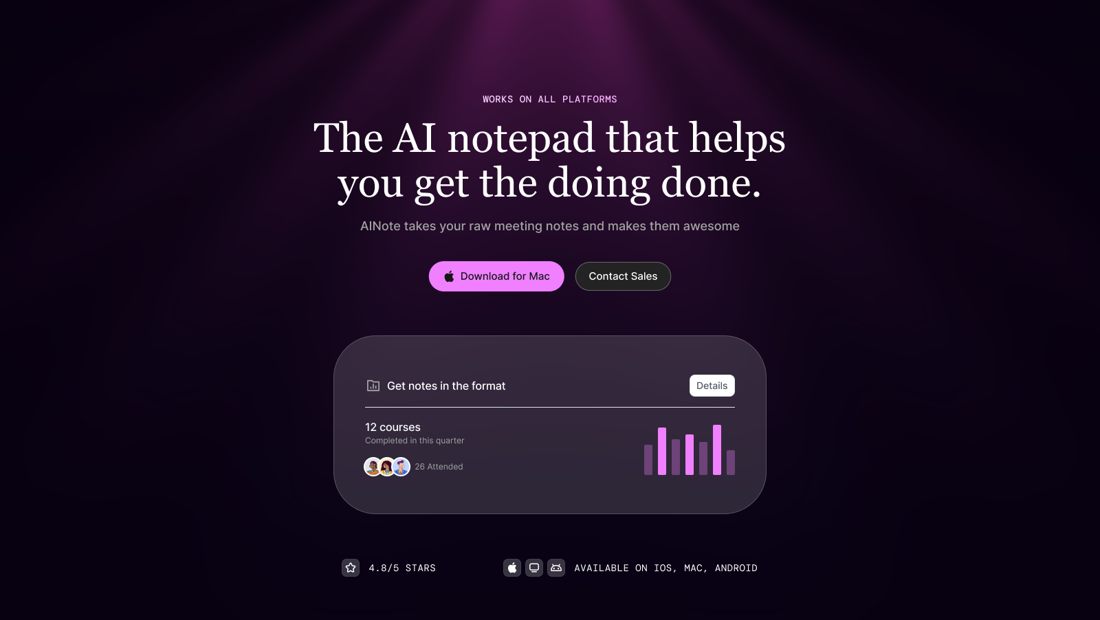 AI Notepad Website Header