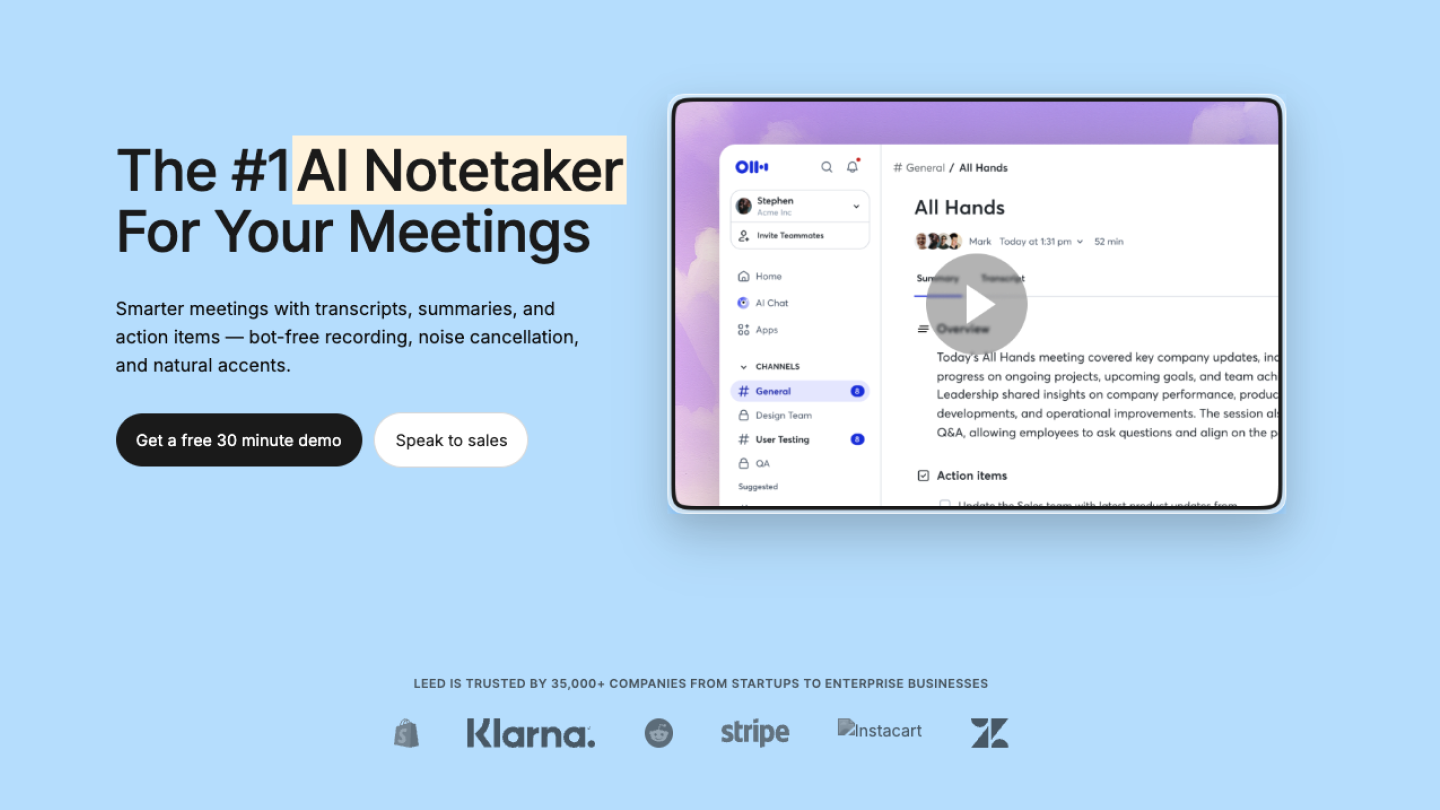 Meeting Notetaker AI Header