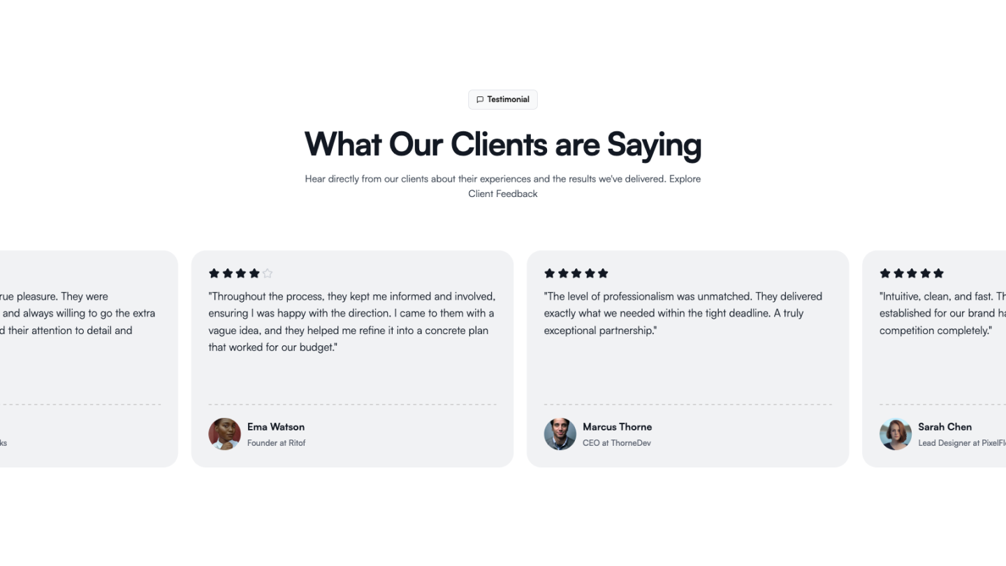 Testimonial Infinite White